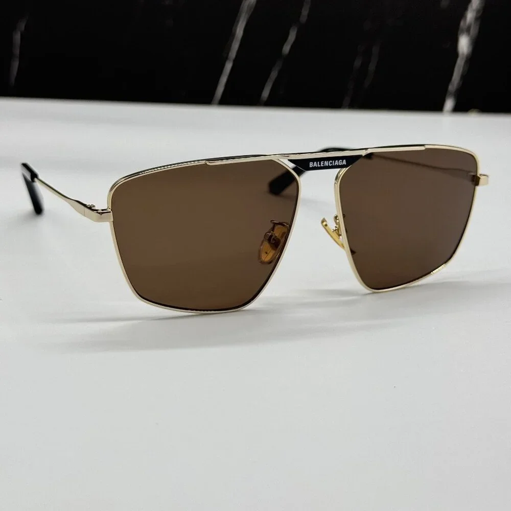 NEW BALENCIAGA SUNGLASSES GOLD UNISEX EYEWEAR BALENCIAGA BB0246SA 003